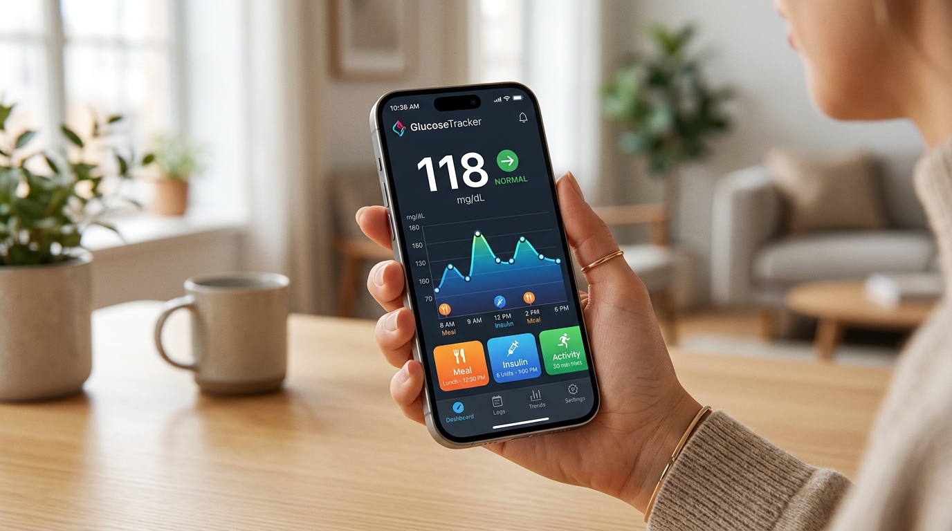 Phone showing the Sugar Smart Pro app